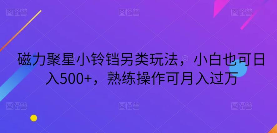 磁力聚星小铃铛另类玩法，小白也可日入500+，熟练操作可月入过万-谷进海小站
