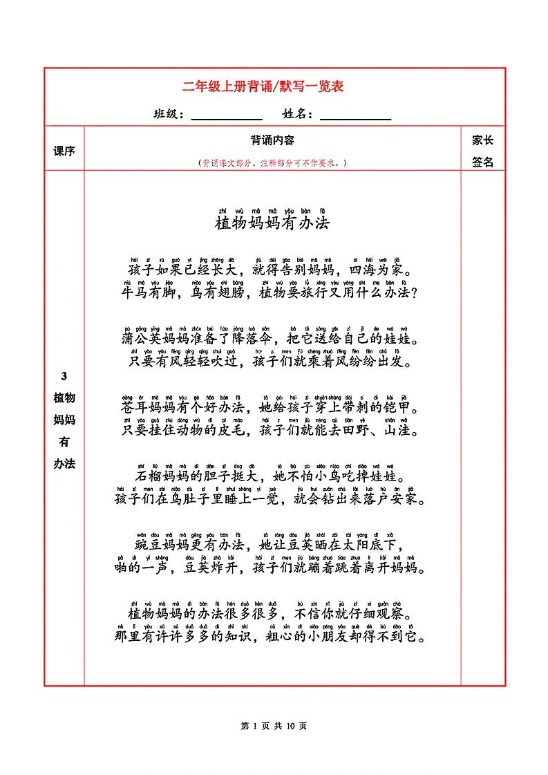 二上语文必背内容+默写表-谷进海小站