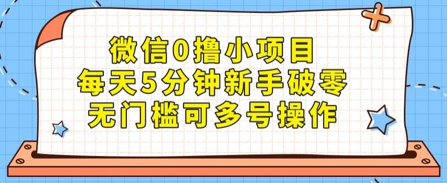 微信0撸小项目，每天5分钟新手破零，无门槛可多号操作-谷进海小站