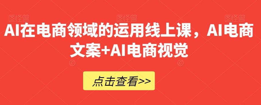 AI在电商领域的运用线上课，​AI电商文案+AI电商视觉-谷进海小站