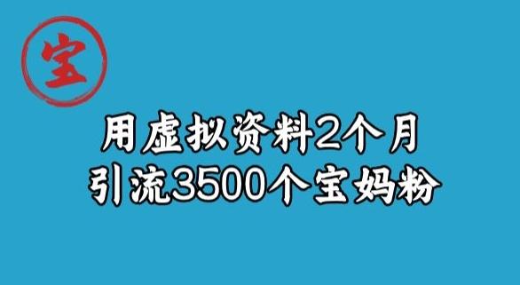 宝哥虚拟资料项目，2个月引流3500个宝妈粉-谷进海小站