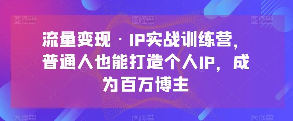 流量变现·IP实战训练营，普通人也能打造个人IP，成为百万博主-谷进海小站