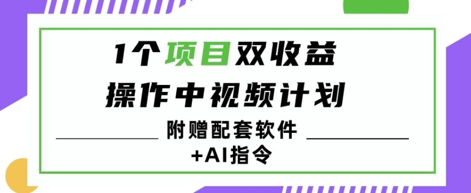 1个项目双收益？操作中视频计划1天最高3100+收益？（附赠配套软件+AI指令）-谷进海小站