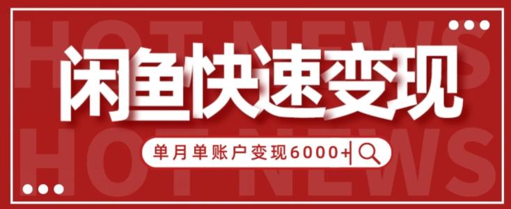 【新手项目】小白快速在闲鱼单月单账号变现6000+的秘密-谷进海小站