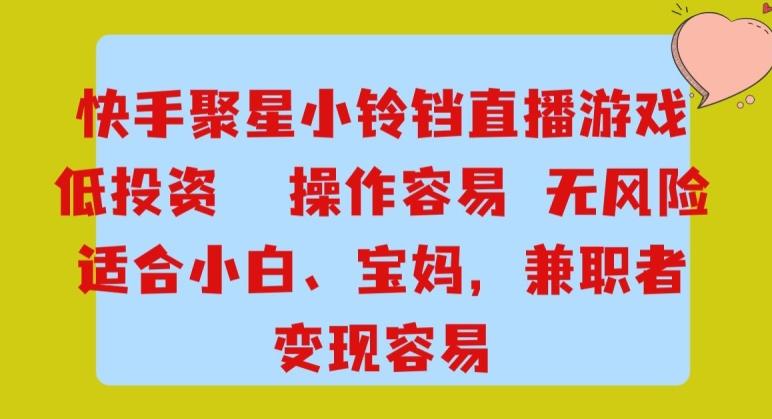 快手小铃铛游戏项目，低投入零风险，操作简单变现快-谷进海小站