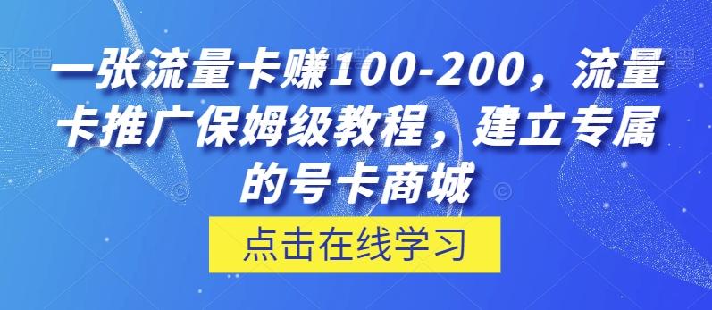 一张流量卡赚100-200，流量卡推广保姆级教程，建立专属的号卡商城-谷进海小站