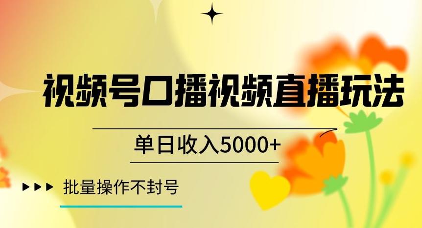 视频号囗播视频直播玩法，单日收入5000+，批量操作不封号【揭秘】-谷进海小站