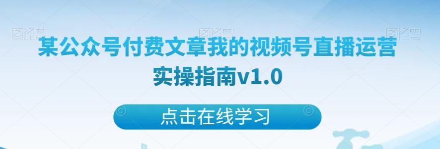 某公众号付费文章我的视频号直播运营实操指南v1.0-谷进海小站