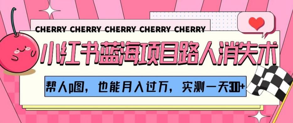 小红书蓝海项目路人消失术，帮人p图，也能月入过万，实测一天300+【揭秘】-谷进海小站