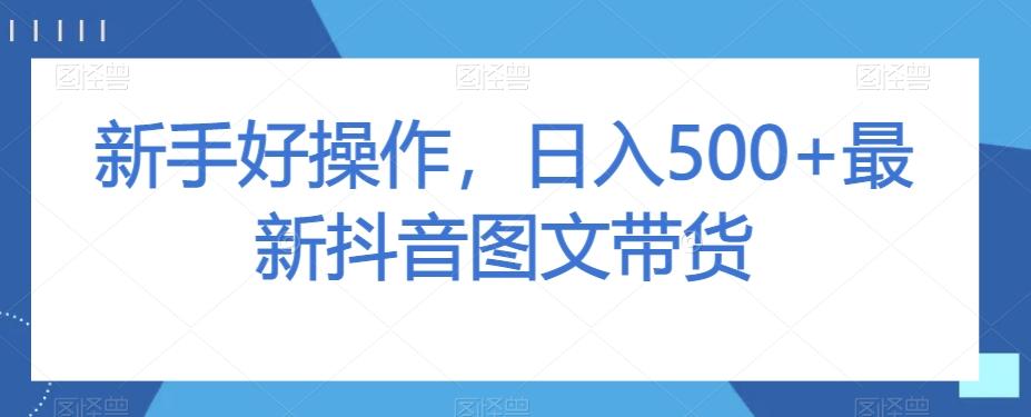 新手好操作，日入500+最新抖音图文带货【揭秘】-谷进海小站