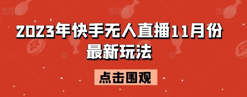 2023年快手无人直播11月份最新玩法-谷进海小站