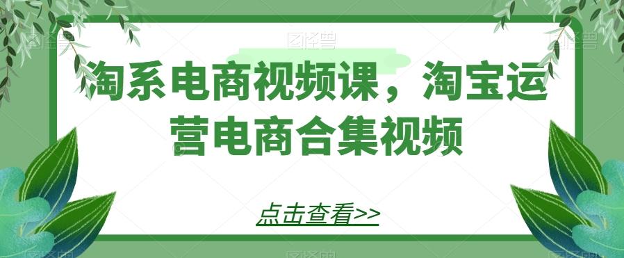 淘系电商视频课,淘宝运营电商合集视频-谷进海小站