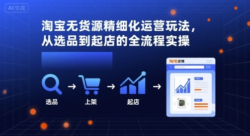 淘宝无货源精细化运营玩法，从选品到起店的全流程实操-谷进海小站