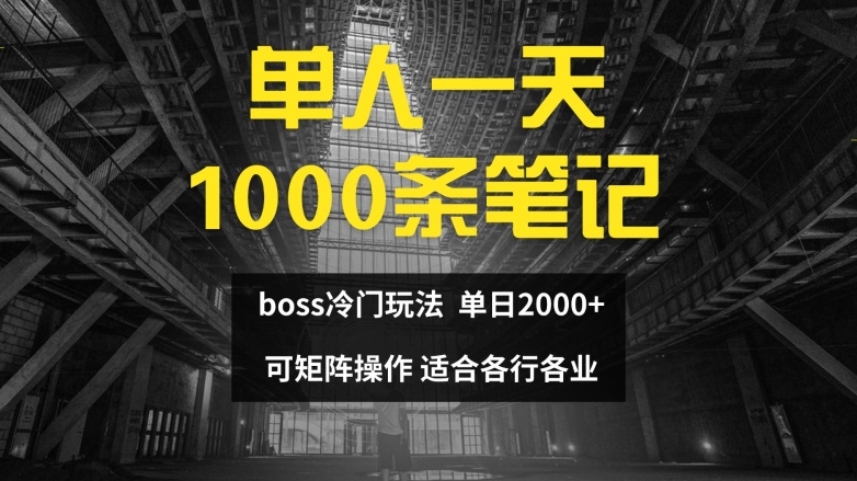 单人一天1000条笔记，日入2000+，BOSS直聘的正确玩法【揭秘】-谷进海小站