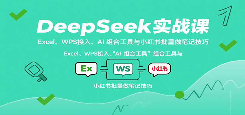 DeepSeek实战课：Excel、WPS接入、AI 组合工具与小红书批量做笔记技巧-谷进海小站