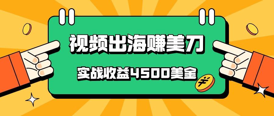国内爆款视频出海赚美刀,实战收益4500美金,批量无脑搬运,无需经验直接上手-谷进海小站