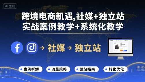 跨境电商新机遇，社媒+独立站，实战案例教学+系统化教学-谷进海小站
