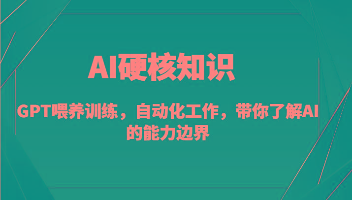 AI硬核知识-GPT喂养训练，自动化工作，带你了解AI的能力边界(10节课)-谷进海小站