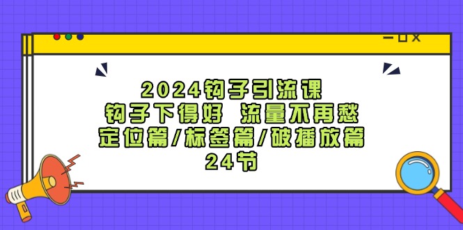 2024钩子引流课：钩子下得好流量不再愁，定位篇/标签篇/破播放篇/24节-谷进海小站