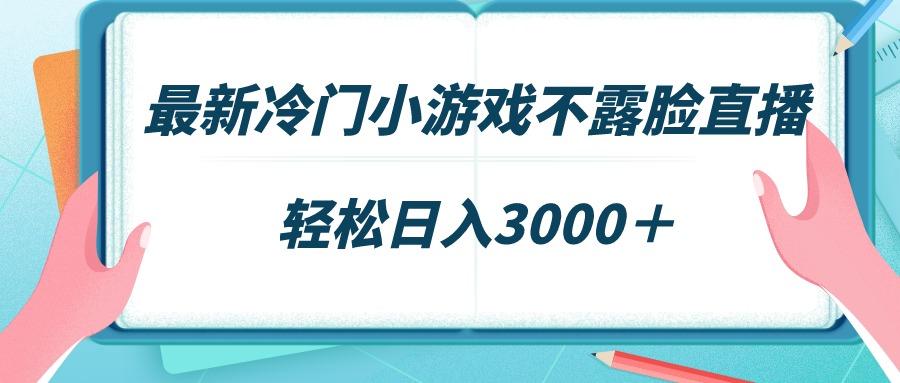 最新冷门小游戏不露脸直播，场观稳定几千，轻松日入3000＋-谷进海小站