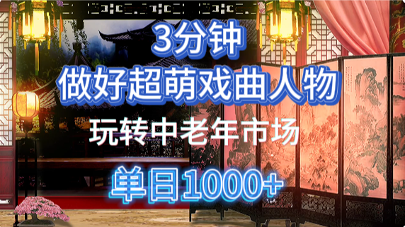 用Ai制作Q版戏剧人物手把手教你吃透中老年经济，5分钟一个成品，多渠道变现-谷进海小站