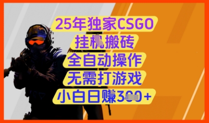 25年独家CSGO挂G搬砖，全自动操作，无需打游戏，小白日入3张+【揭秘】-谷进海小站