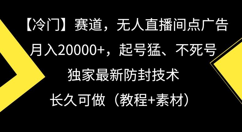 冷门赛道，无人直播间点广告，月入20000+，起号猛、不死号，独家最新防封技术【揭秘】-谷进海小站