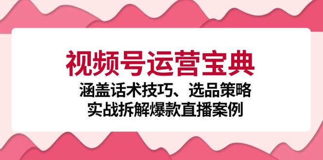 视频号运营宝典：涵盖话术技巧、选品策略、实战拆解爆款直播案例-谷进海小站