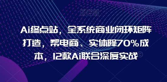 Ai终点站，全系统商业闭环矩阵打造，帮电商、实体降70%成本，12款Ai联合深度实战【0906更新】-谷进海小站