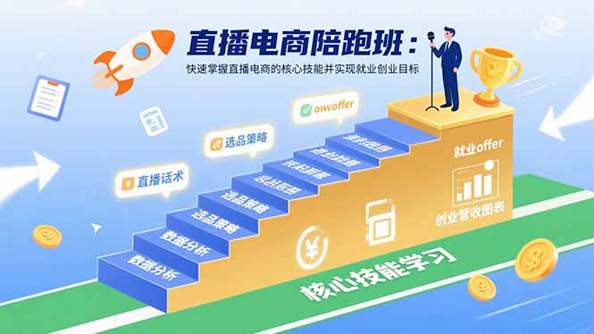 直播电商陪跑班：快速掌握直播电商的核心技能并实现就业/创业目标-谷进海小站