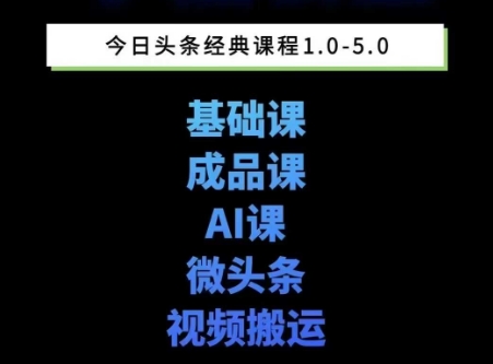 头条图文课1-5期教你头条图文写作、微头条、视频搬运变现，适合新手快速起号玩法-谷进海小站
