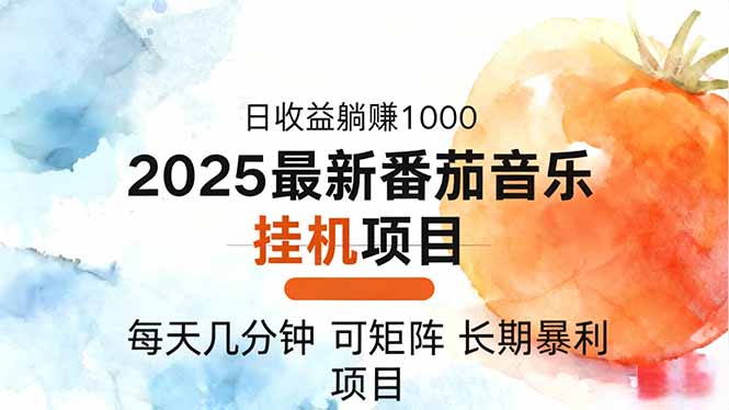 2025年最新番茄音乐人挂机项目，每天几分钟，月入1000＋，可矩阵，一台…-谷进海小站
