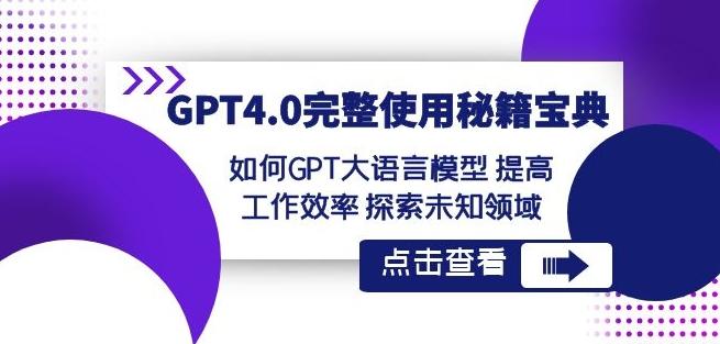 GPT4.0完整使用-秘籍宝典：如何GPT大语言模型提高工作效率探索未知领域-谷进海小站
