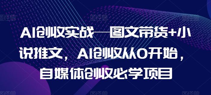 AI创收实战—图文带货+小说推文，AI创收从0开始，自媒体创收必学项目-谷进海小站