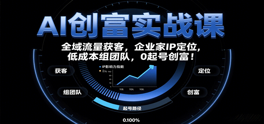 AI创富实战课：企业家IP定位，全域流量获客，低成本组团队，0起号创富！-谷进海小站
