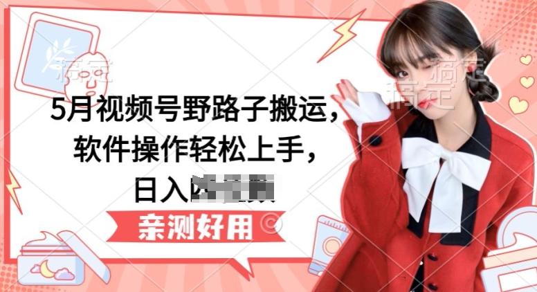 5月视频号野路子搬运，软件操作轻松上手，日入三位数【揭秘】-谷进海小站