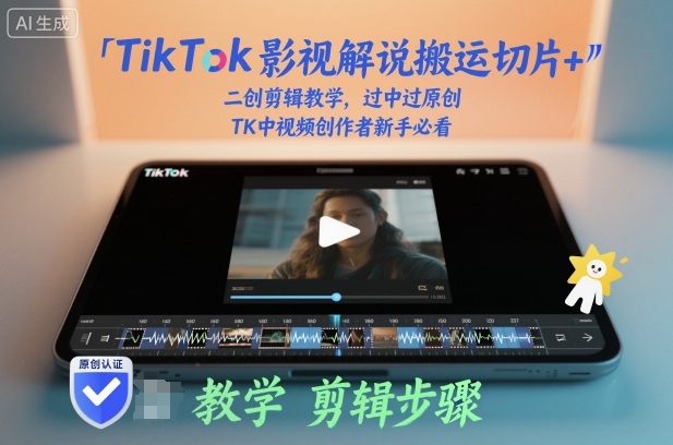 TikTok影视解说搬运切片+二创剪辑教学，过中过原创，TK中视频创作者新手必看-谷进海小站