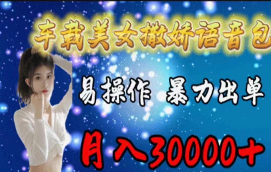 车载美女撒娇语音包，执行就出单，月入3000＋，小白看完课程就能马上实操-谷进海小站