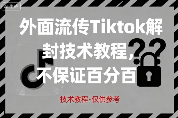 外面流传Tiktok解封技术教程，不保证百分百，具体自测-谷进海小站