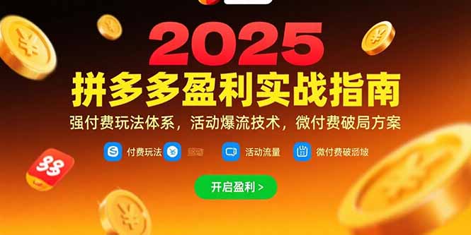 拼多多盈利实战指南，强付费玩法，活动爆流技术，微付费破局方案(更新7月-谷进海小站