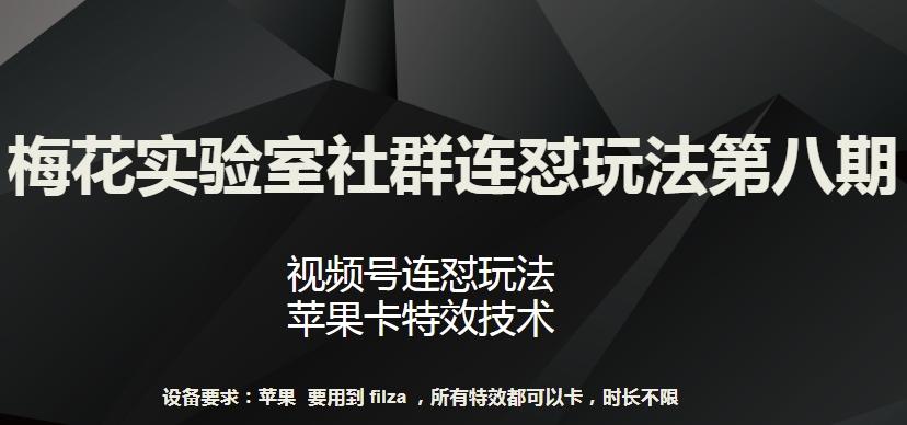 梅花实验室社群连怼玩法第八期，视频号连怼玩法 苹果卡特效技术【揭秘】-谷进海小站