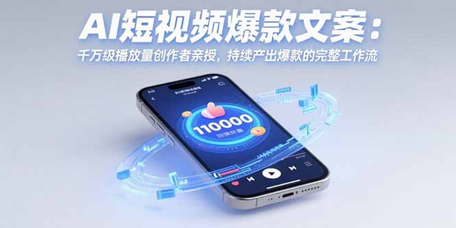 AI短视频爆款文案：千万级播放量创作者亲授，持续产出爆款的完整工作流-谷进海小站