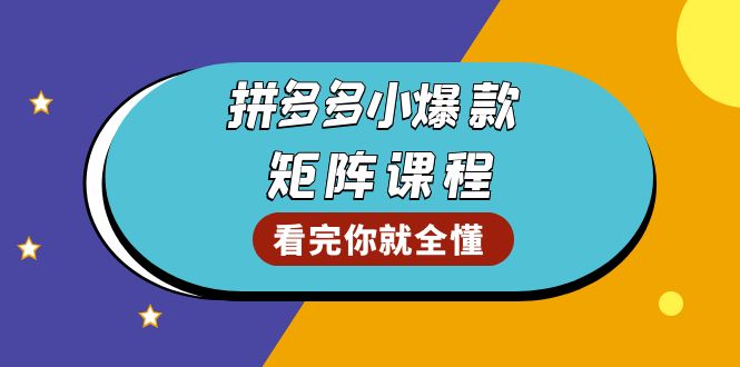 拼多多爆款矩阵课程：教你测出店铺爆款，优化销量，提升GMV，打造爆款群-谷进海小站
