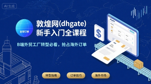 敦煌网(dhgate)新手入门全课程，B端外贸工厂转型必看，抢占海外订单-谷进海小站