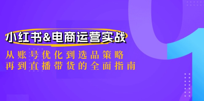 小红书&电商运营实战：从账号优化到选品策略，再到直播带货的全面指南-谷进海小站
