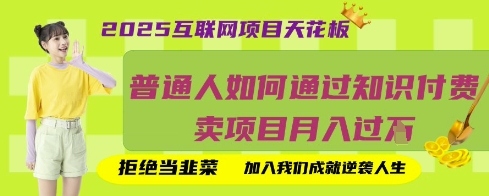 2025互联网项目天花板，普通人如何通过知识付费卖项目月入过W，拒绝当韭菜【揭秘】-谷进海小站