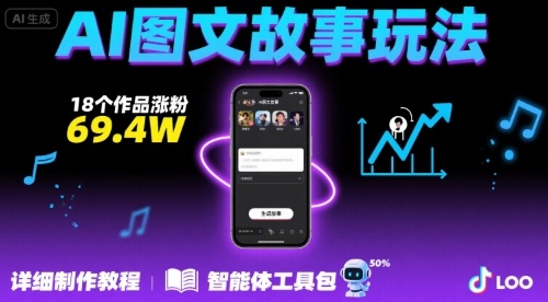 抖音爆火的ai图文故事玩法，18个作品涨粉69.4W，详细制作教程+智能体-谷进海小站