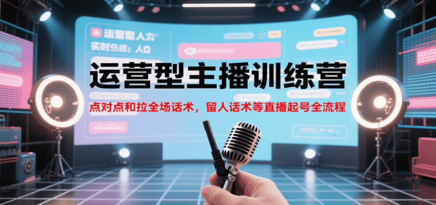 运营型主播训练营，点对点和拉全场话术，留人话术等直播起号全流程(更新7月)-谷进海小站