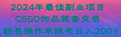 2024年最佳副业项目 CSGO饰品装备交易 轻易操作单账号日入200+-谷进海小站