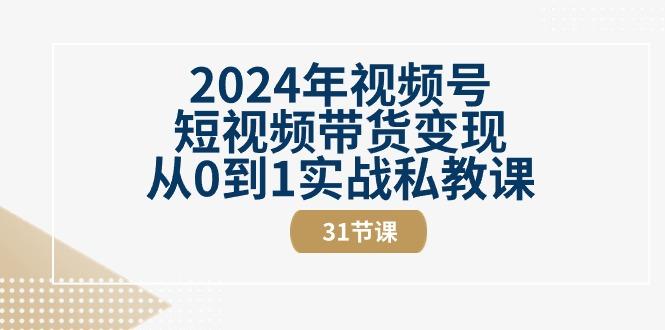 2024年视频号短视频带货变现从0到1实战私教课(30节视频课)-谷进海小站